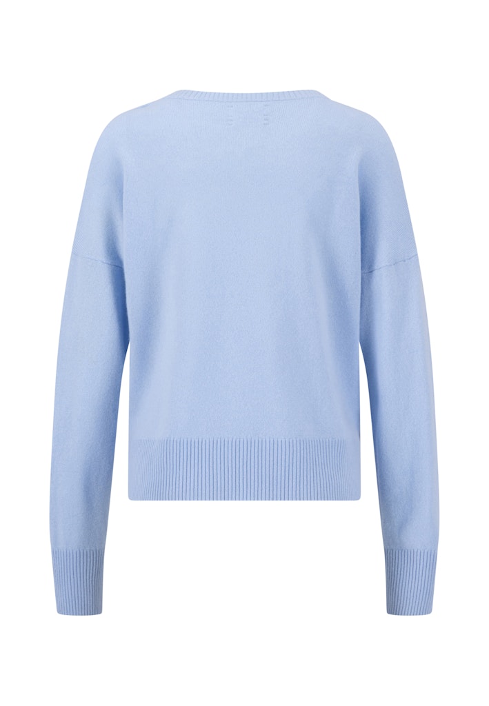 Fynch-Hatton Womens Cashmere Crew Neck Sweater in Powder Blue at Kings Road Fashions, Leighton Buzzard UK