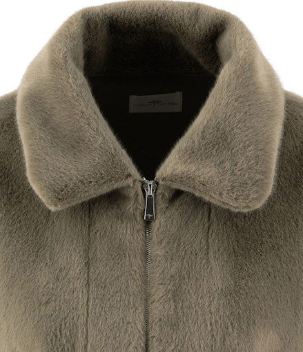 FYNCHHATTON_26095922- Womens Faux Fur short jacket in Dusty Green at Kings Road Fashions, Leighton Buzzard, UK