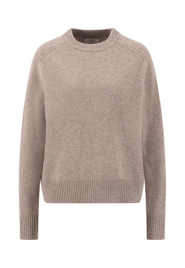 Fynch Hatton Women's Merino Round Neck Sweater Urban Taupe