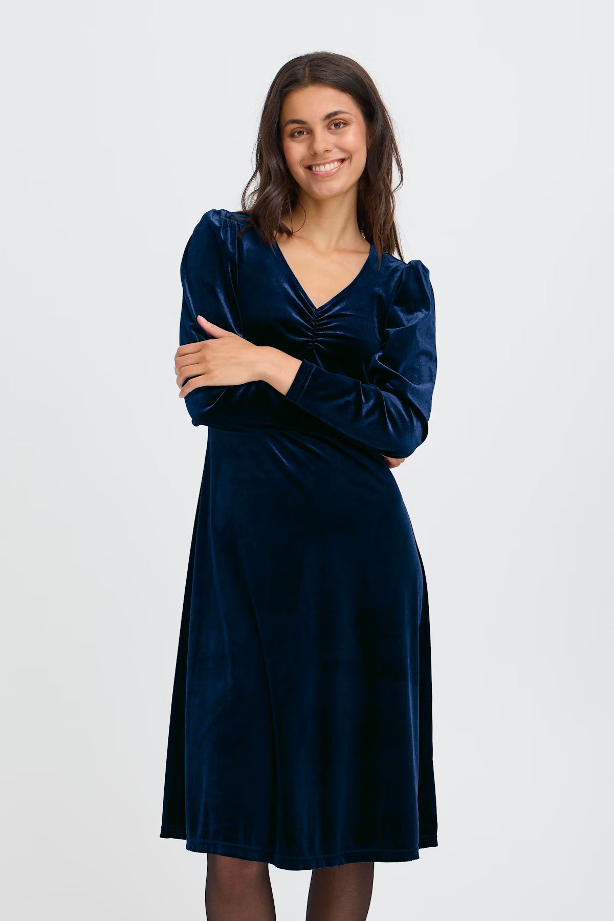 Fransa-AW25-womens-clothing-FRCASSANDRA-Velvet-Dress-night-8