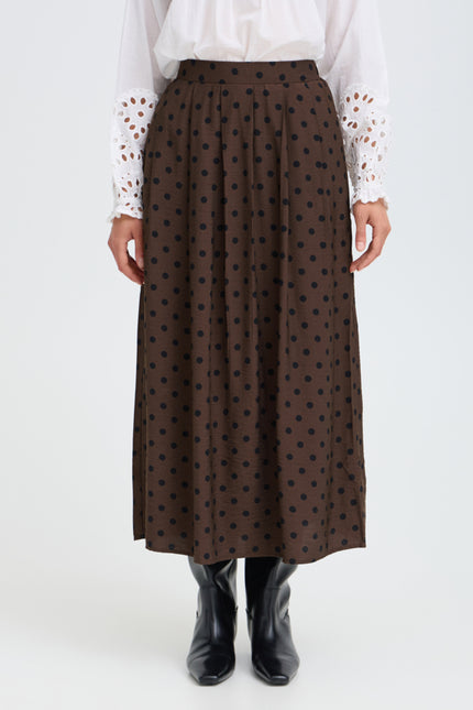 Fransa Women's FRADARA Polka Dot Skirt - Hot Fudge - 20618415 at Kings Road Fashions, Leighton Buzzard, UK