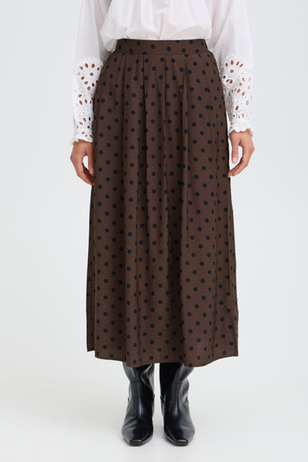 Fransa Women's FRADARA Polka Dot Skirt - Hot Fudge - 20618415 at Kings Road Fashions, Leighton Buzzard, UK