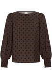 Fransa Women's FRADARA Polka Dot Blouse - Hot Fudge - 20617327 at Kings Road Fashions, Leighton Buzzard, UK