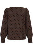 Fransa Women's FRADARA Polka Dot Blouse - Hot Fudge - 20617327 at Kings Road Fashions, Leighton Buzzard, UK