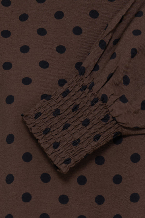 Fransa Women's FRADARA Polka Dot Blouse - Hot Fudge - 20617327 at Kings Road Fashions, Leighton Buzzard, UK
