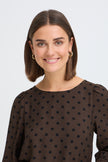 Fransa Women's FRADARA Polka Dot Blouse - Hot Fudge - 20617327 at Kings Road Fashions, Leighton Buzzard, UK