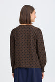 Fransa Women's FRADARA Polka Dot Blouse - Hot Fudge - 20617327 at Kings Road Fashions, Leighton Buzzard, UK