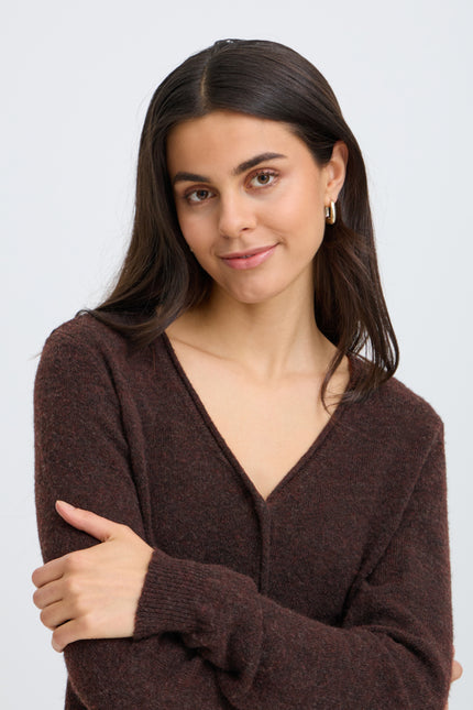 Fransa Women's FRFIA Cardigan - &nbsp;Hot Fudge - 20618398 at Kings Road Fashions, Leighton Buzzard, UK