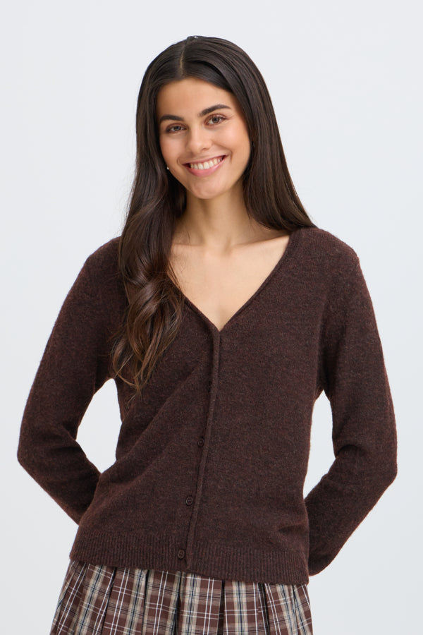 Fransa Women's FRFIA Cardigan - Hot Fudge - 20618398 at Kings Road Fashions, Leighton Buzzard, UK