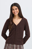 Fransa Women's FRFIA Cardigan - Hot Fudge - 20618398 at Kings Road Fashions, Leighton Buzzard, UK