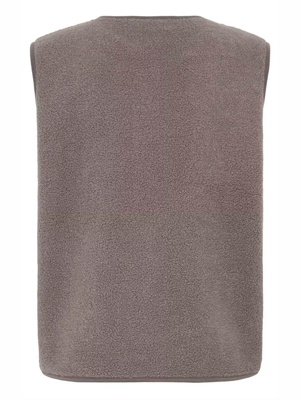 Fransa Women's FRTENYA Teddy Waistcoat - Driftwood - 20618525 at Kings Road Fashions, Leighton Buzzard, UK