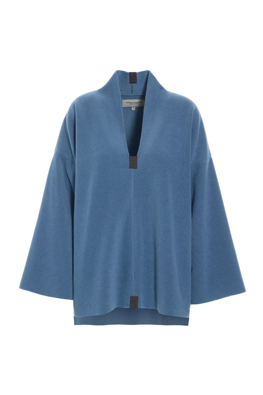 HSCPH UK Stockist -Henriette Steffensen - Women's Fleece Pullover 1370 - Dusty Blue- Kings-Road-Fashions-Leighton-Buzzard-UK