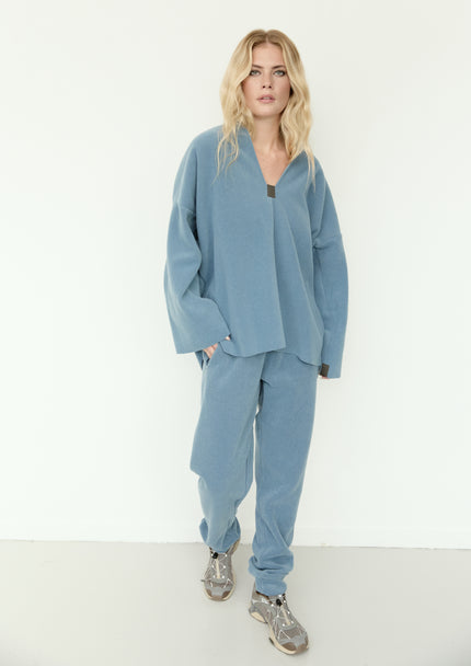 HSCPH UK Stockist -Henriette Steffensen - Women's Fleece Pullover 1370 - Dusty Blue- Kings-Road-Fashions-Leighton-Buzzard-UK