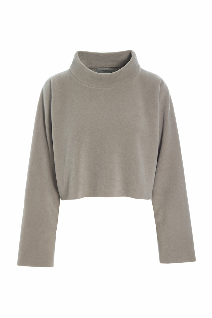Henriette-Steffensen-AW25-HSCPH-Womens-Fleece-Cropped-Sweater-1372-SHORTPULLOVER-ELEPHANT654-Extra3