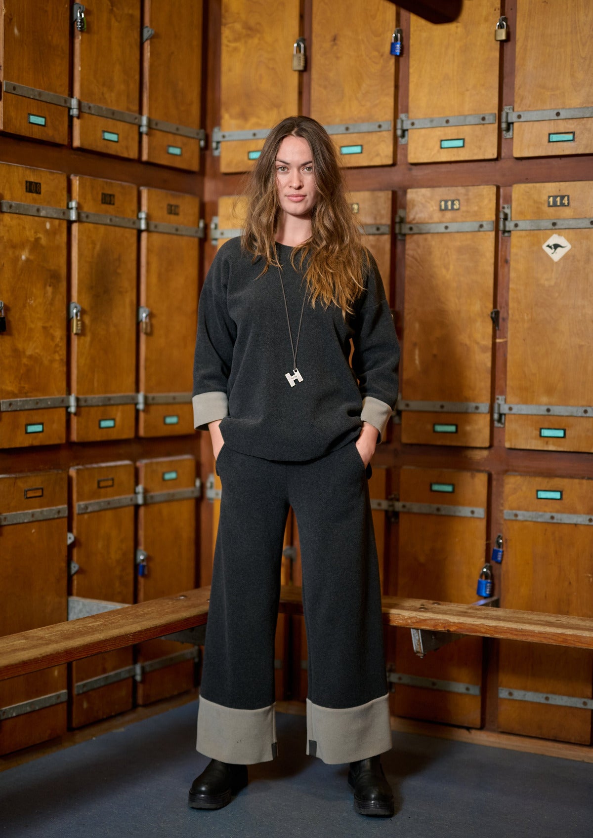 Henriette-Steffensen-HSCPH-AW25-Womens-Fleece-1371-BLOUSE2colored-Soft-Black-ELEPHANT325-Main