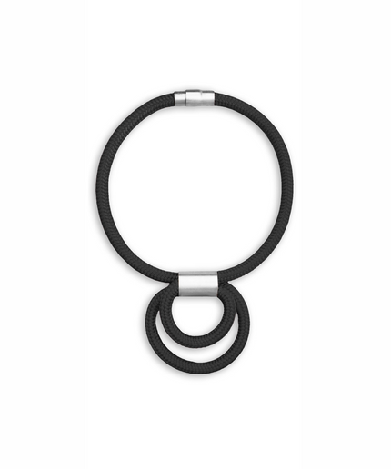 INSIDE-Customisable-Necklace-Black-with-Satin-Silver-Carlotta-Scarbeo