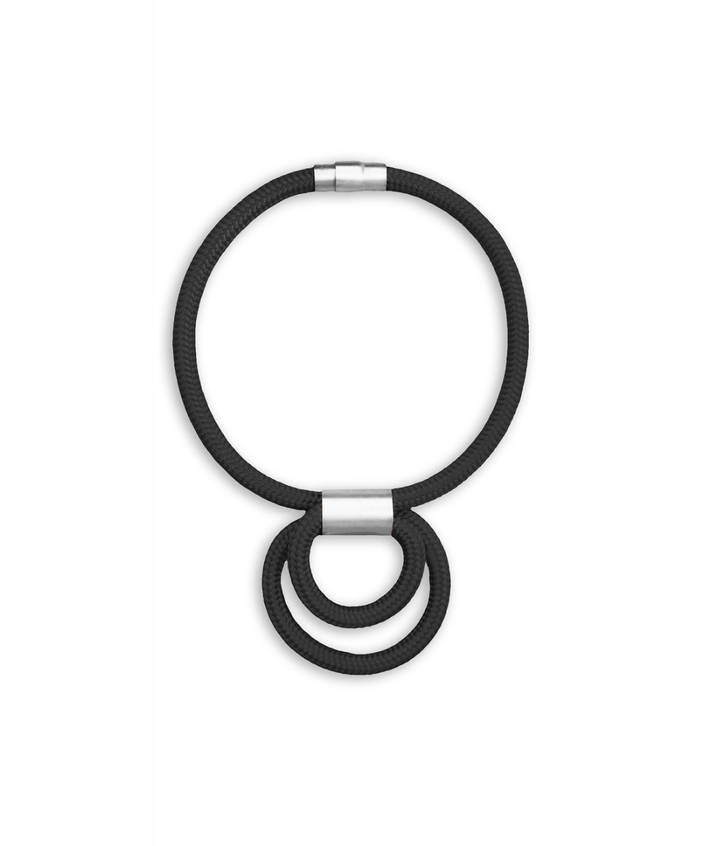 INSIDE-Customisable-Necklace-Black-with-Satin-Silver-Carlotta-Scarbeo