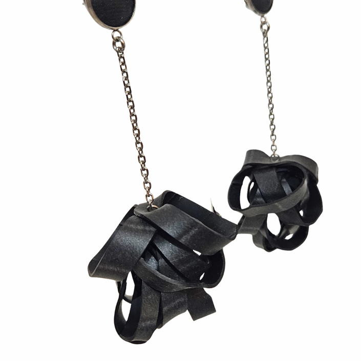 KTCD-Rubber-Pom-Pom-Chain-Earrings-Black