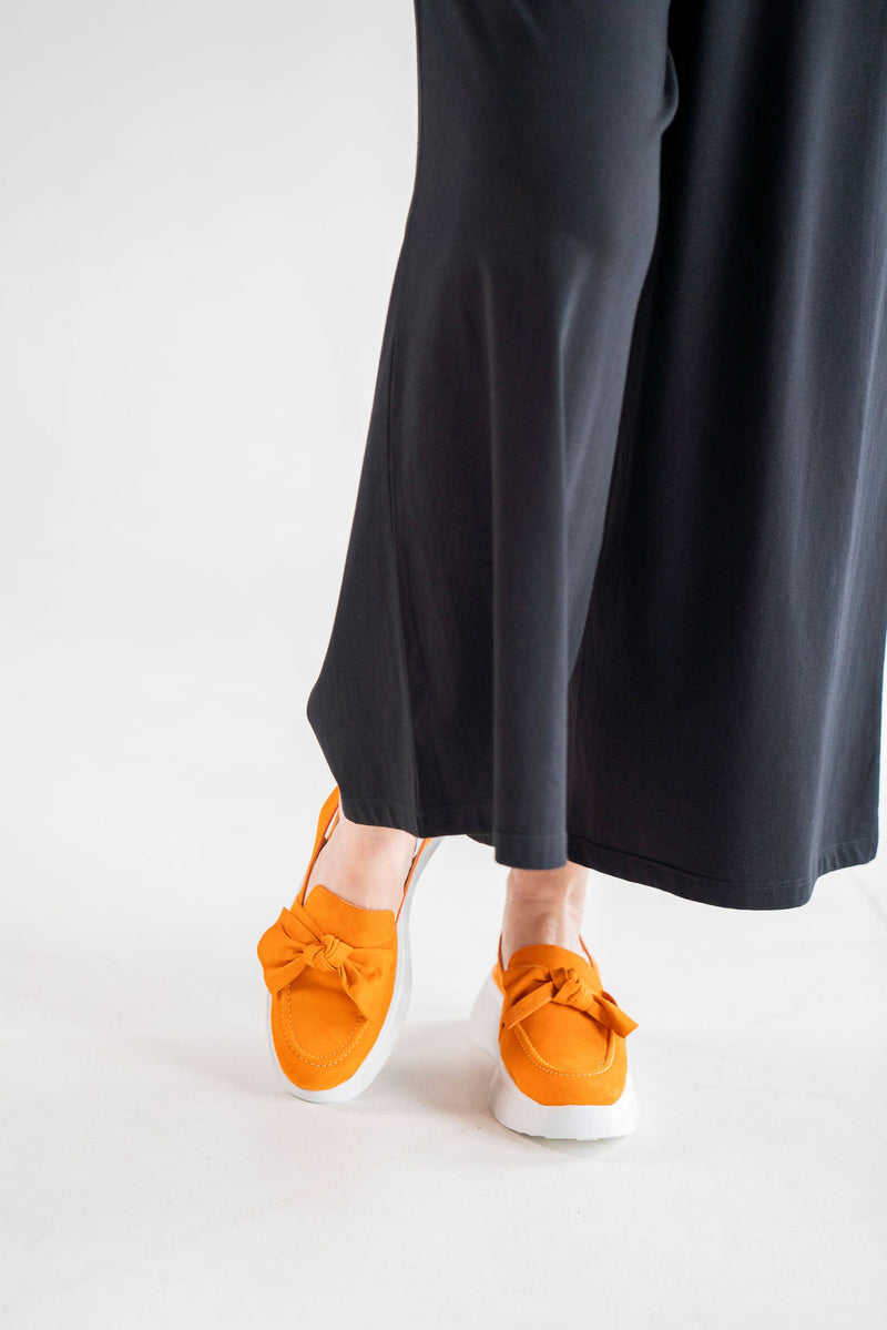 Wonders - Clementine Orange Slingback Platforms