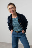 Lily & Me - Ash Navy Stretch Cotton Jumbo Cord Jacket