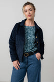 Lily & Me - Ash Navy Stretch Cotton Jumbo Cord Jacket