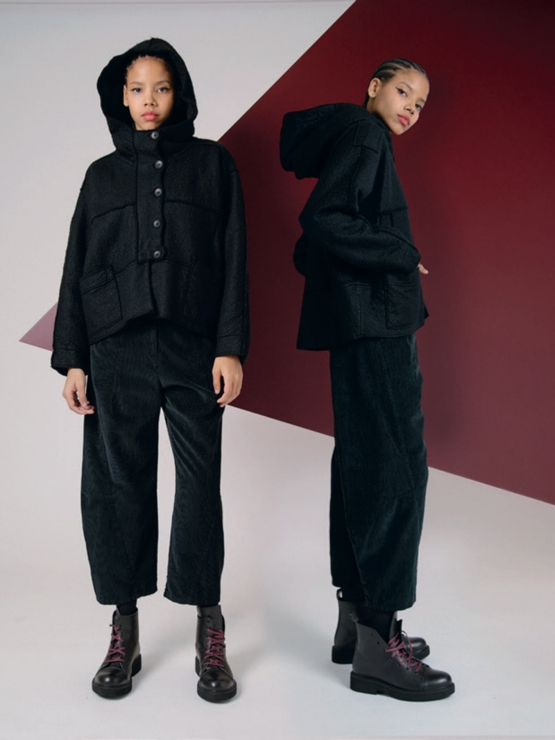 Lurdes Bergada  - Women's Black Felt Oversized Jacket 330