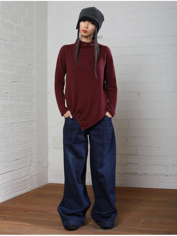 Lurdes-Bergada-AW25-Women_s-High-Neck-Top-Oxblood-M25-751_1