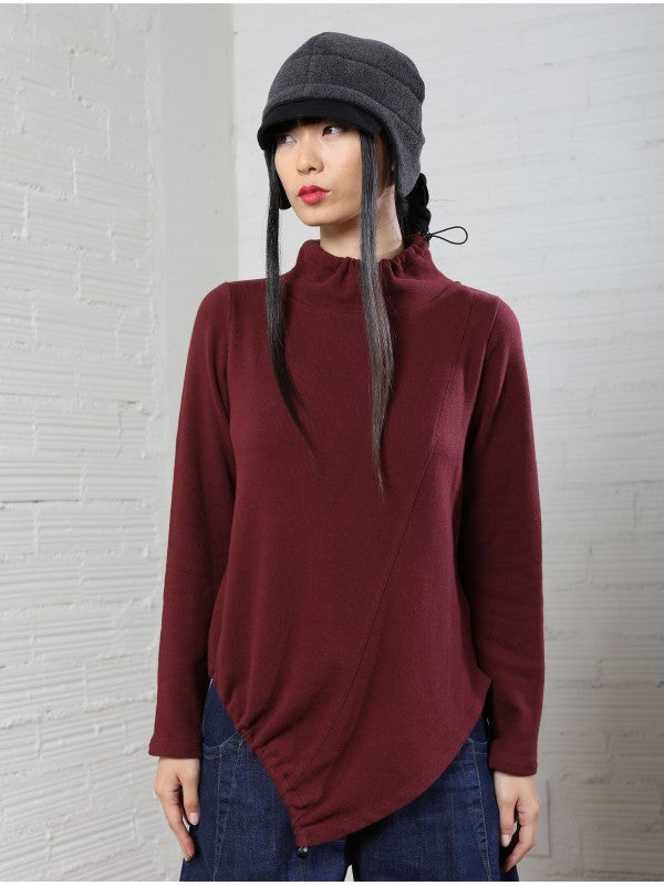 Lurdes-Bergada-AW25-Women_s-High-Neck-Top-Oxblood-M25-751