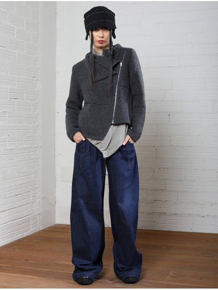 Lurdes-Bergada-AW25-Women_s-Knitted-Jacket-Grey-M25-823-0