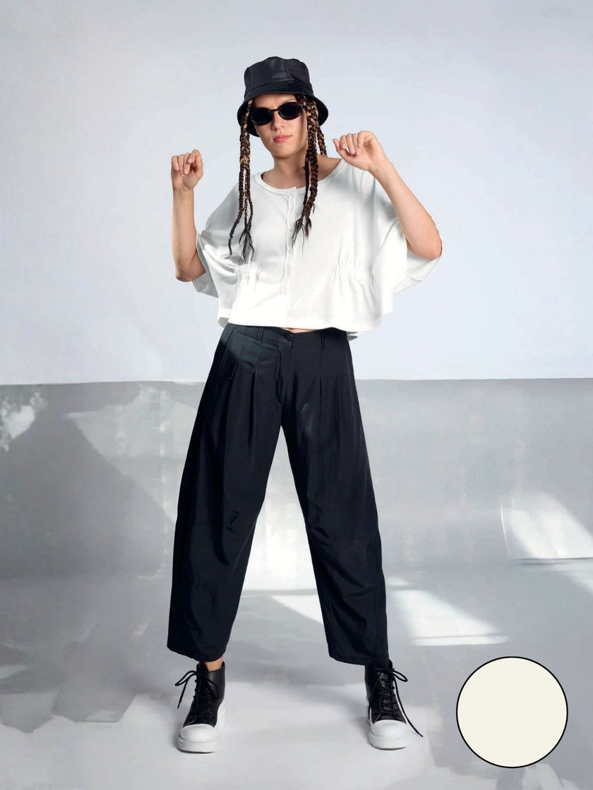Lurdes-Bergada-SS26-Women_s-Barrell-Leg-Modal-Pant-Bone-U26440-Kings-Road-Fashions