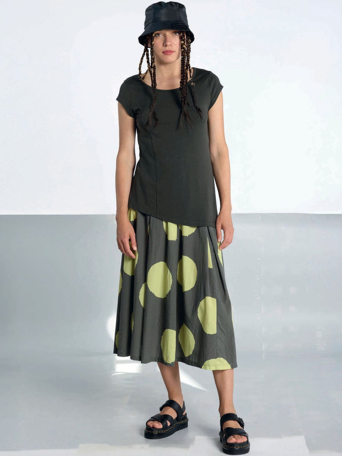 Lurdes-Bergada -SS26- Women's -Iron- Lyocell -Asymmetrical -T-Shirt -U26 733-1