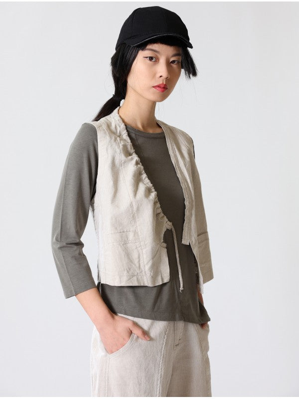 Lurdes Bergada - Women's Linen Blend Waistcoat U26 080