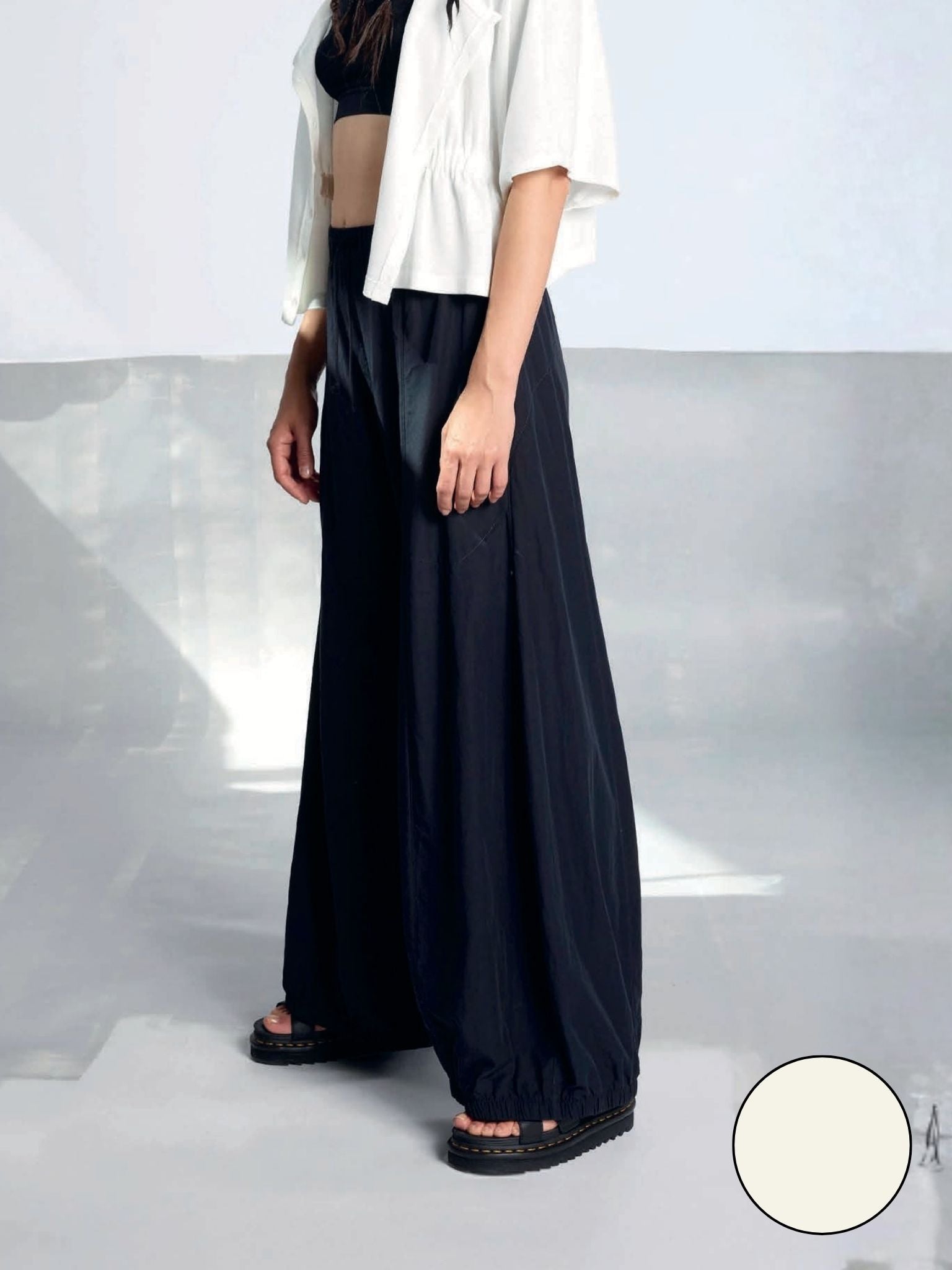 Lurdes- Bergada -SS26- Women's -Wide -Leg -Modal- Pant -Bone- U26 420-Kings-Road-Fashions