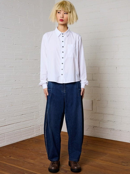 Lurdes-Bergada-AW26-Women_s-Barrel-Leg-Jeans-with-Contrast-Seams-M26140_Kings-Road-Fashions-Leighton-Buzzard-UK