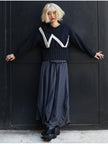Lurdes Bergada - Women's Bi-Colour Cotton Knitted Sweater M26 802