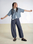 Lurdes Bergada - Women's Cotton Zip Front Cardigan in Blue U26 725