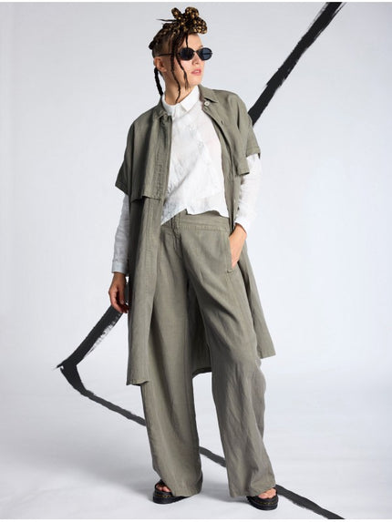 Lurdes Bergada - Women's Lyocell / Linen Oversized Sleeveless Trench U26 010