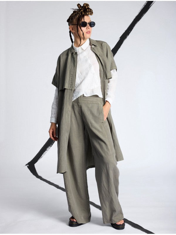 Lurdes Bergada - Women's Lyocell / Linen Oversized Sleeveless Trench U26 010