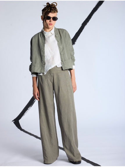 Lurdes- Bergada - Women's -Lyocell -Short- Jacket- in -Moss -U26 050-