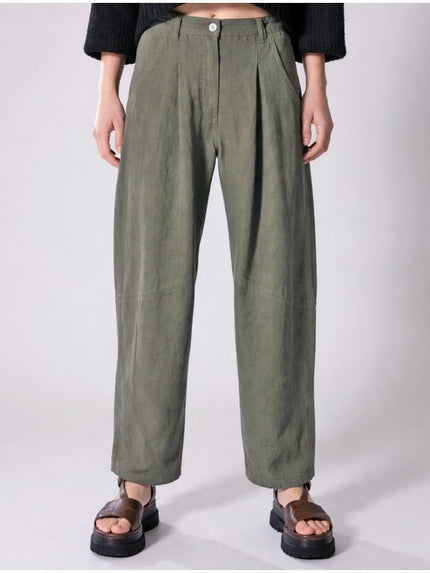 Lurdes-Bergada-Women_s-SS26-Lyocell-Trousers-U26020-moss-Kings-Road-Fashions