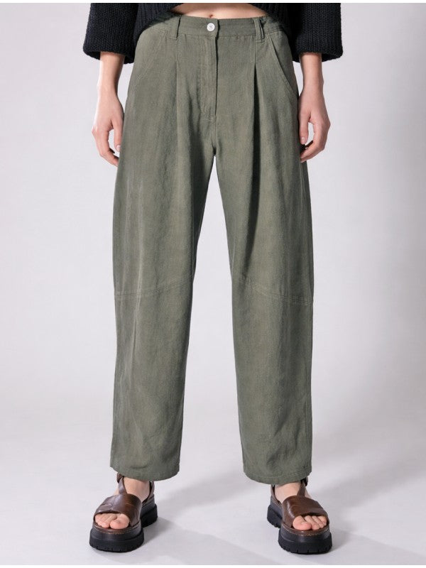 Lurdes-Bergada-Women_s-SS26-Lyocell-Trousers-U26020-moss-Kings-Road-Fashions