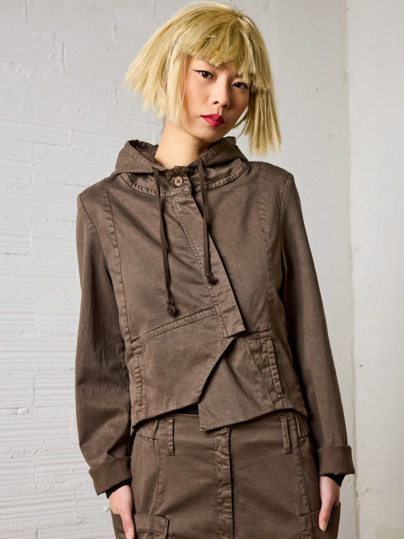 Lurdes Bergada - Women's Peach Skin Fleece Lined Jacket M26 170 in Hazel at Kings Road Fashions, Leighton Buzzard, UK