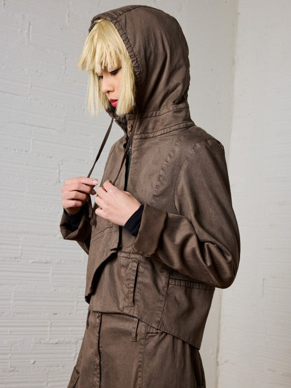 Lurdes Bergada - Women's Peach Skin Fleece Lined Jacket M26 170 in Hazel at Kings Road Fashions, Leighton Buzzard, UK