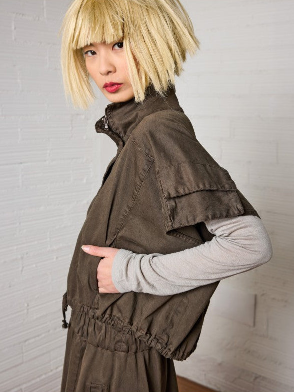 Lurdes Bergada - Women's Peach Skin Sleeveless Jacket M26 190 at Kings Road Fashions, Leighton Buzzard, UK