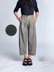 Lurdes Bergada - Women's Tonal Stripe Trousers in Toasted or Tonal Black U26 120