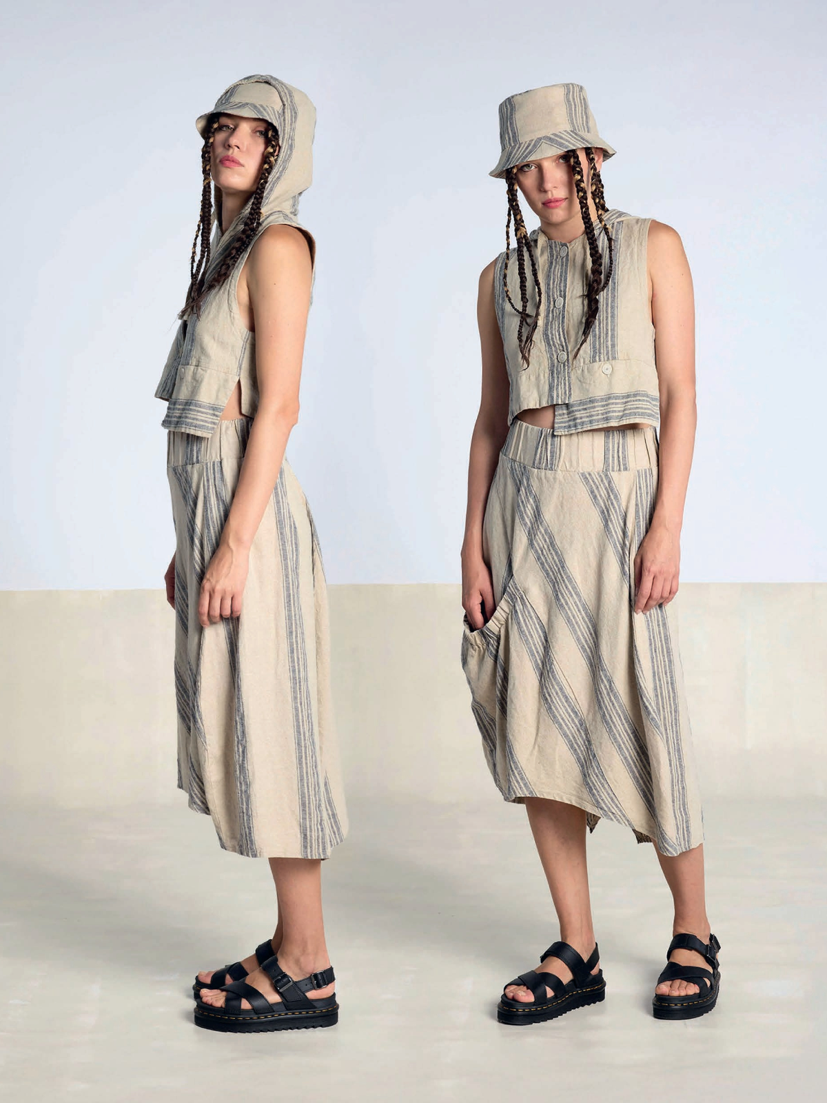 Lurdes Bergada - Women's Asymmetrical Pocket Skirt U26 250