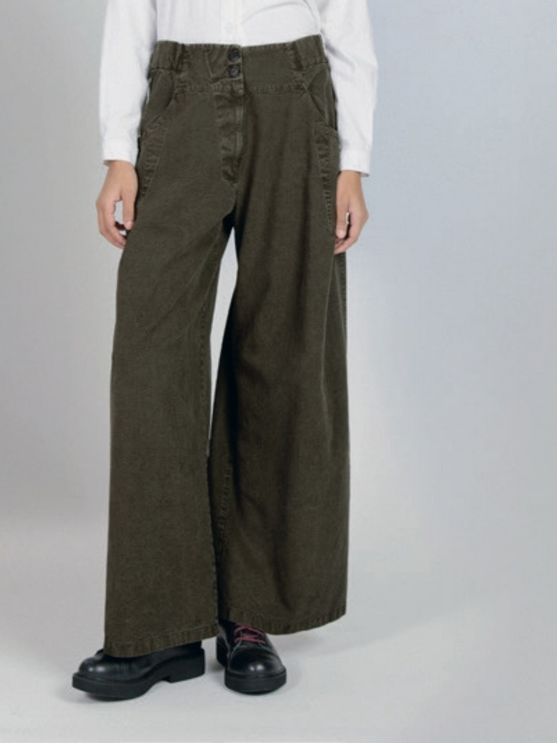 LurdesBergadaAW25-Women_sWideLegTrousersinKhakiM25380