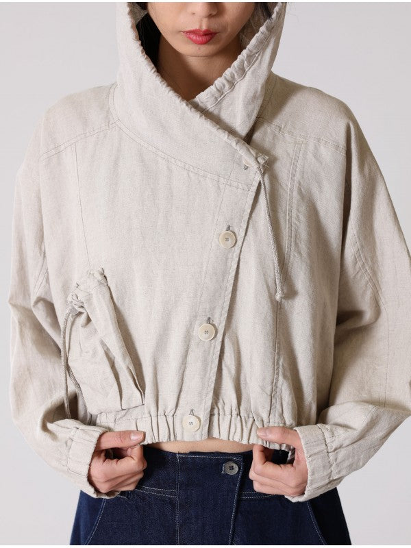 Lurdes -Bergada - SS26-Women's -Cropped- Linen- Blend- Jacket- U26 060-2