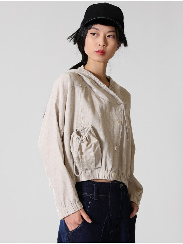 Lurdes -Bergada - SS26-Women's -Cropped- Linen- Blend- Jacket- U26 060-3