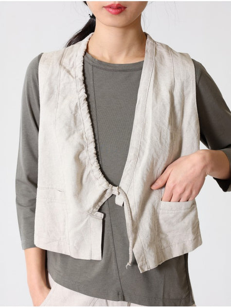 Lurdes Bergada - Women's Linen Blend Waistcoat U26 080